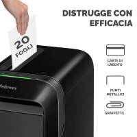 Distruggidocumenti LX-221 - a microframmenti - nero - Fellowes - 5050401 - 50043859751551 - DMwebShop - 2