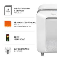 Distruggidocumenti LX-201 - a microframmenti - bianco - Fellowes - 5050101 - 50043859751520 - DMwebShop - 1