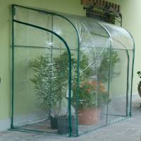 Serra Oleander a parete 200 x 100 x 215 cm acciaio verniciato PVC verde trasparente - 3821 - 1