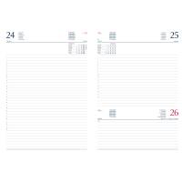 Agenda giornaliera 2026 copertina in carta imbottita 14,5 x 20,5 cm rosso - 3576 - 1