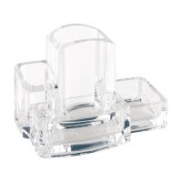 Portacancelleria con portapenne - acrilico - 15 x 10 x 9 cm - trasparente - Lebez - 1684 - 8007509016848 - DMwebShop - 1