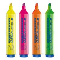 Evidenziatore Video - punta a scalpello - da 1 - 5 mm - astuccio 4 colori - Tratto - 830800 - 8000825830808 - DMwebShop - 1