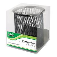 Bicchieri portapenne - rete metallica - 8,5 x 10 cm - nero - Lebez - 1221-N - 8007509036952 - DMwebShop - 1
