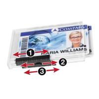 Portabadge PushBox Trio 3 tessere inseribili 5,4 x 8 - 7 cm - 6923 - 1