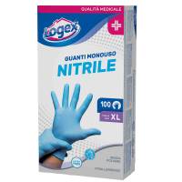 Guanti in nitrile non talcato - per uso medicale - taglia XL - azzurro - scatola 100 pezzi - Logex Professional - 3476LXXL - 8003350551095 - DMwebShop - 1