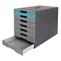 Cassettiera Idealbox Pro 7 - 7 cassetti - 36,5 x 32,2 x 25 cm - azzurro - Durable - 7763-06 - 4005546737379 - DMwebShop - 1