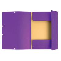 Cartellina con elastico - cartoncino lustre' - 3 lembi - 400 gr - 24 x 32 cm - viola - conf. 25 pezzi - Exacompta - 55508E - 3130630555087 - DMwebShop - 1