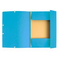 Cartellina con elastico - cartoncino lustre' - 3 lembi - 400 gr - 24 x 32 cm - turchese - conf. 25 pezzi - Exacompta - 55519E - 3130630555193 - DMwebShop - 1