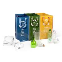 Set Ricicla Bag - 3 contenitori - misure assortite - verde-ocra-blu - Perfetto - 0468D - 8000957046849 - DMwebShop - 1