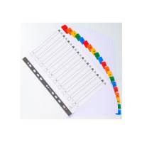 Separatore alfabetico A-Z - cartoncino bianco 160 gr - tasti colorati - A4 - Exacompta - 1111E - 3130630011118 - DMwebShop - 3