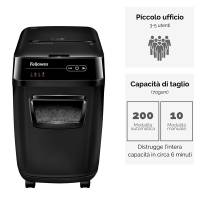 Distruggidocumenti AutoMax 200C - a frammenti - 32 lt - Fellowes - 4653602-99 - 10043859676122 - DMwebShop - 1