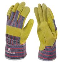 Guanti Docker DC103 - pelle crosta di bovino - taglia 10 - beige-blu - Deltaplus - DPDC10310 - 3295249183530 - DMwebShop - 1