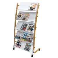 Portariviste da terra 5 tasche 36 x 86 x 165 cm legno ABS bianco - 12017 - 1