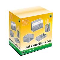 Set scrivania da 4 accessori - rete metallica - nero - Lebez - 1424-N - 8007509026335 - DMwebShop - 1