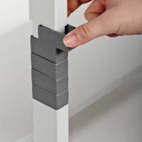 Pc Workstation System 80 VH con ruote 3 ripiani 80 x 56,4 x 92,122 cm grigio - 10519 - 2