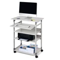 Pc Workstation System 75 VH con ruote 5 ripiani 75 x 53,4 x 95,125 cm grigio - 11898 - 1
