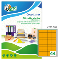Etichetta adesiva LP4F - carta - permanente - 47,5 x 25,5 mm - 44 etichette per foglio - arancio fluo - conf. 70 fogli - Tico - LP4FA-4725 - 8007827270038 - DMwebShop