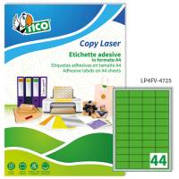 Etichetta adesiva LP4F - permanente - 47,5 x 25,5 mm - 44 etichette per foglio - verde fluo - conf. 70 fogli A4 - Tico - LP4FV-4725 - 8007827270052 - DMwebShop