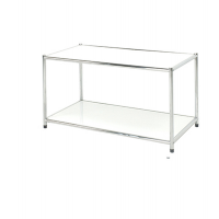 Libreria Easy System - 2 ripiani - acciaio cromato - 80 x 40 x 40,5 cm - bianco - Serena Group E-408040W