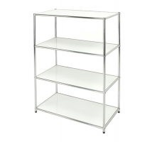 Libreria Easy System - 4 ripiani - acciaio cromato - 80 x 40 x 120 cm - bianco - Serena Group E-408012W