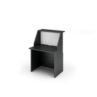 Modulo Prestige reception sopralzo-desktop - 80 x 76,1 x 117 cm - nero venato-bianco - Artexport
