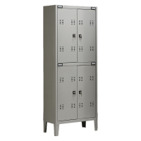 Armadio metallo - spogliatoio - 4 posti - 70 x 35 x 180 cm - grigio - Tecnical 2