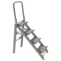 Scaletta Class Piu' con parapetto - 4 gradini - alluminio - Marchetti - 20524 - 8021227005175 - DMwebShop