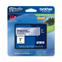 Nastro - Nero-Trasparente -TZE151 - 24 mm x 8 mt - Brother - TZ-e151 - 4977766684996 - DMwebShop
