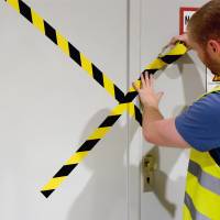 Nastro adesivo duraline basic 50,016 removibile 5 cm x 33 mt giallo nero - 13313 - 2