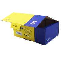 Scatola automontante per ecommerce Pick e Post - S - 26 x 19 x 10 cm - giallo-blu - Blasetti - 0262 - 8007758026216 - DMwebShop - 4