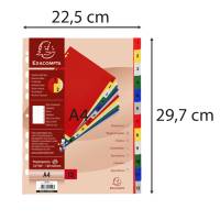 Divisori Numerici 1,12 PPL opaco A4 colori assortiti - 13848 - 3