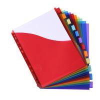 Divisori neutri a 12 tacche PP A4 maxi con portaetichetta colori assortiti - 13850 - 3