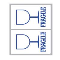 Etichette adesive fragile in carta permanenti 115 x 70 mm 10 fogli bianco 2 etichette per foglio - 13176 - 1