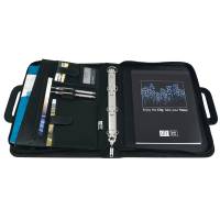 Portablocco similpelle con anelli nero 28,5 x 36 cm - 14694 - 1