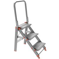 Scala sgabello Class Piu' con parapetto - 3 gradini - alluminio - Marchetti - 20523 - 8021227005168 - DMwebShop - 1