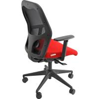 Poltrona semidirezionale Hubble Pro Memory - ignifuga - nero-rosso - con braccioli e ruote - Unisit - HUHUPM/BR/IR - 8050043745064 - DMwebShop - 1