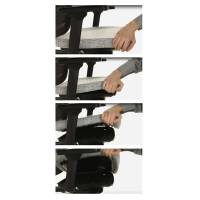 Poltrona semidirezionale Hubble Pro Memory - ignifuga - nero-rosso - con braccioli e ruote - Unisit - HUHUPM/BR/IR - 8050043745064 - DMwebShop - 2