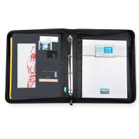 Portablocco tessuto con anelli nero 28,5 x 36 cm - 14356 - 1