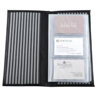 Portabiglietti da visita Professional similpelle nero 12,5x23,5 cm - 14341 - 1