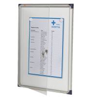 Bacheca per interni ultrapiatta fondo in metallo magnetico bianco 4 fogli - A4,16409 - 1