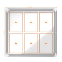 Bacheca per interni fondo magnetico bianco 6 fogli A4 orizzontale - 16460 - 2