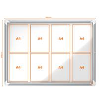 Bacheca per interni - fondo magnetico bianco - 8 fogli - A4 - orizzontale - Nobo - 1902559 - 5028252063906 - DMwebShop - 2