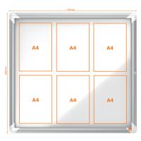 Bacheca per esterni fondo magnetico bianco 6 fogli A4 orizzontale - 16203 - 2