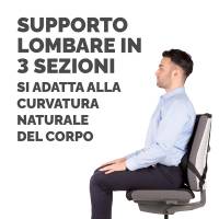 Supporto lombare ergonomico 38x37x5 cm nero - 17423 - 2