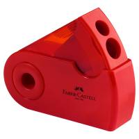 Temperamatite Sleeve con contenitore - 2 fori - con serbatoio - 70 x 34 x 20 mm - rosso e blu assortiti - Faber Castell - 182701 - 6933256608048 - DMwebShop - 2