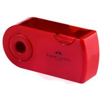 Temperamatite Sleeve con contenitore - 2 fori - con serbatoio - 70 x 34 x 20 mm - rosso e blu assortiti - Faber Castell - 182701 - 6933256608048 - DMwebShop - 3