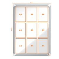 Bacheca per interni fondo magnetico bianco 9 fogli A4 verticale - 16475 - 1