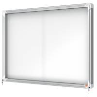 Bacheca per interni - fondo in metallo - 8 fogli - A4 - ante scorrevoli - Nobo - 1902569 - 5028252063777 - DMwebShop - 1