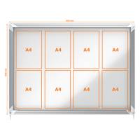 Bacheca per interni - fondo in metallo - 8 fogli - A4 - ante scorrevoli - Nobo - 1902569 - 5028252063777 - DMwebShop - 3