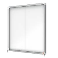 Bacheca per interni fondo in metallo 12 fogli A4 ante scorrevoli - 16532 - 1